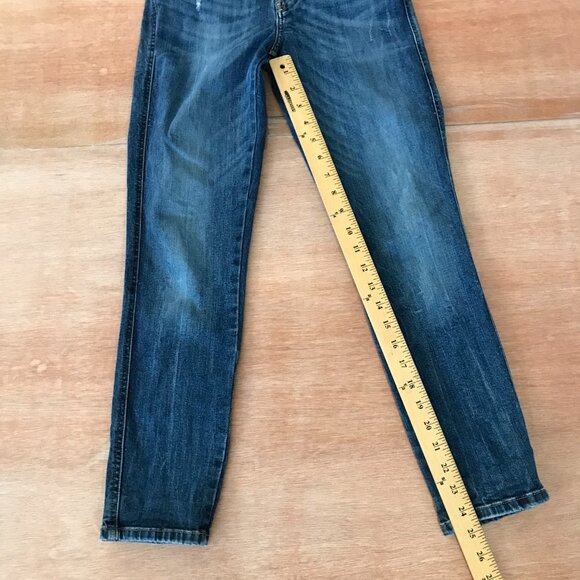 Diesel Babhila Skinny Cowhide Leather Jeans Women 25x30 Blue Button Fly Distress - Picture 7 of 12